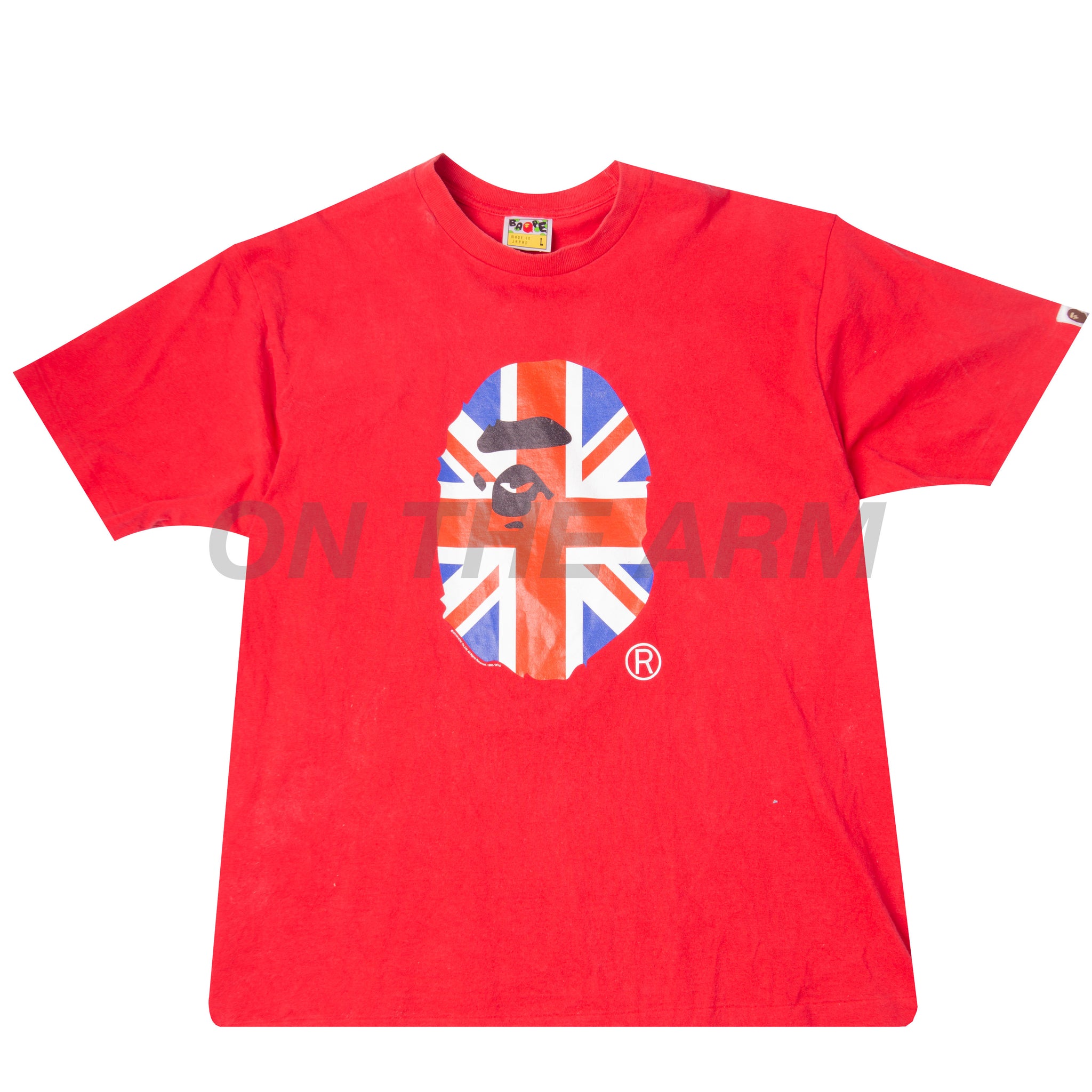 Bape Red UK Big Ape Head Tee USED