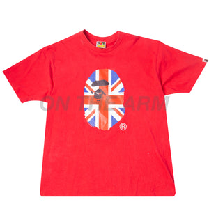 Bape Red UK Big Ape Head Tee USED