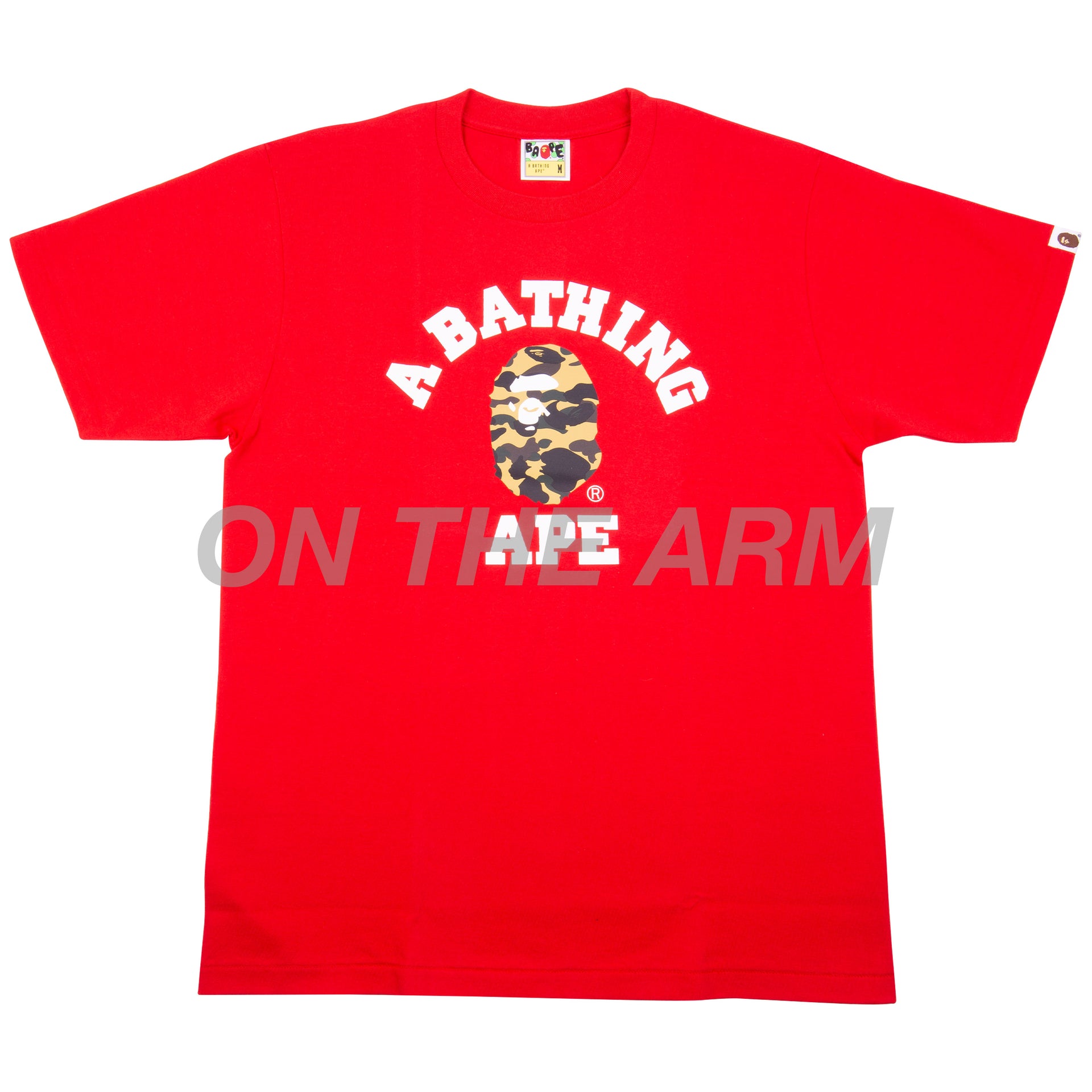 Bape Red/Yellow First Camo College Logo Tee