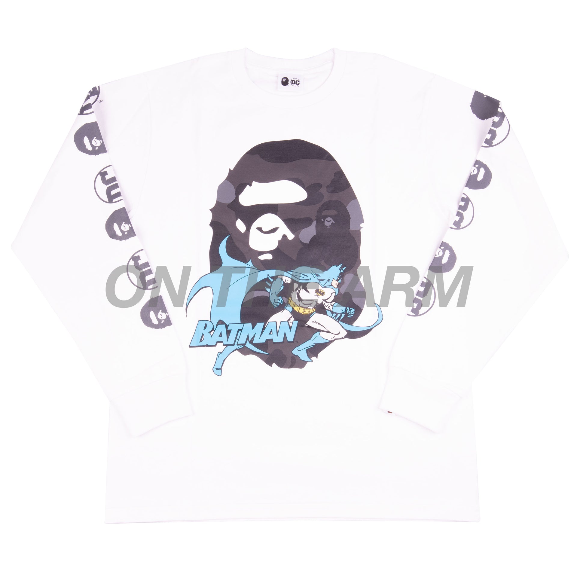 Bape White Batman L/S