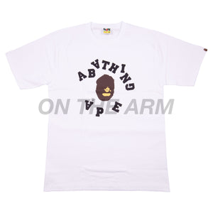 Bape White Broken College Logo Tee