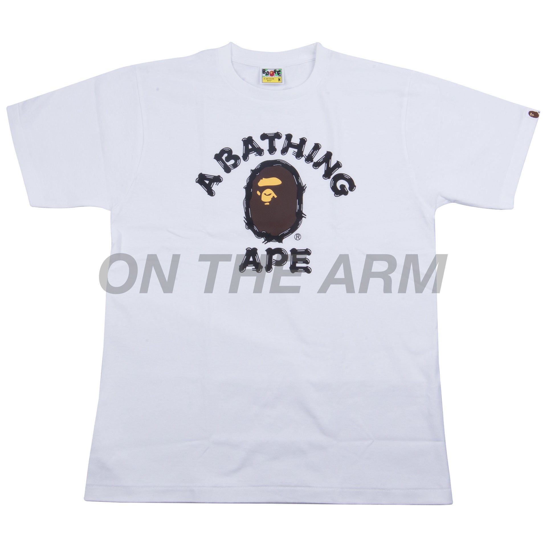 Bape White Brush College Logo Tee