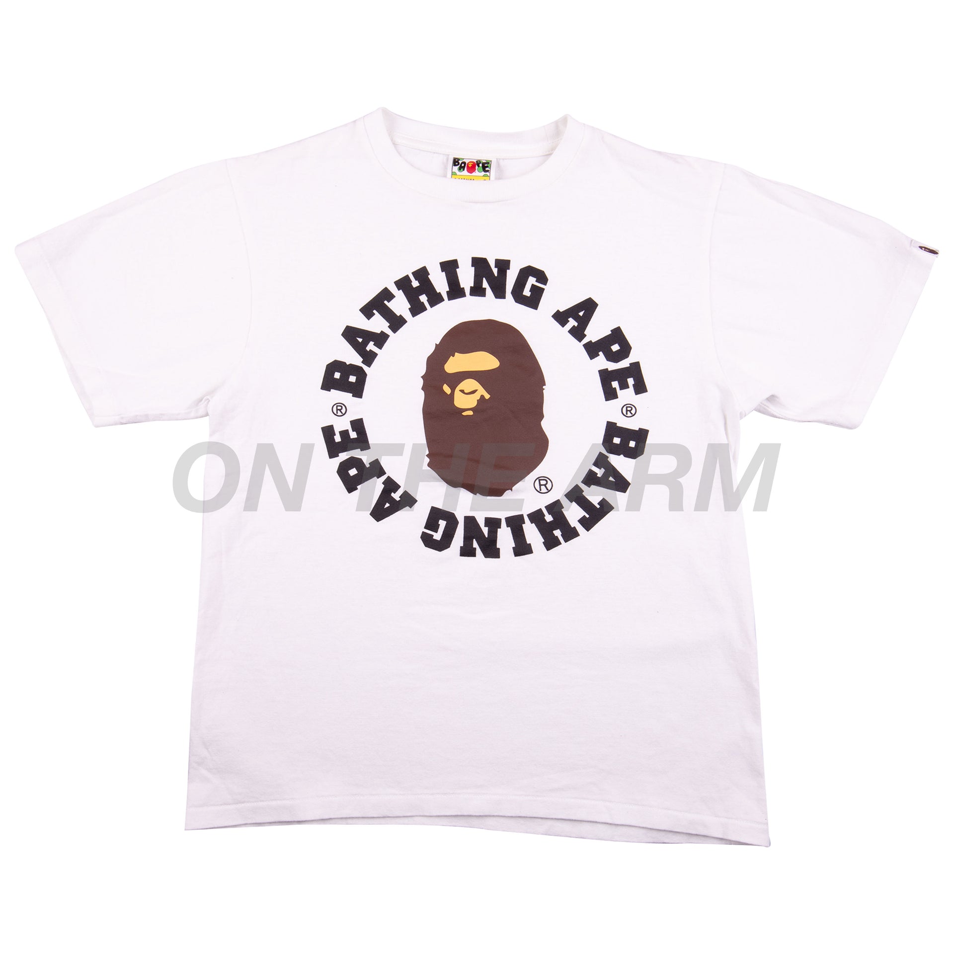 Bape White Circle Text Tee USED