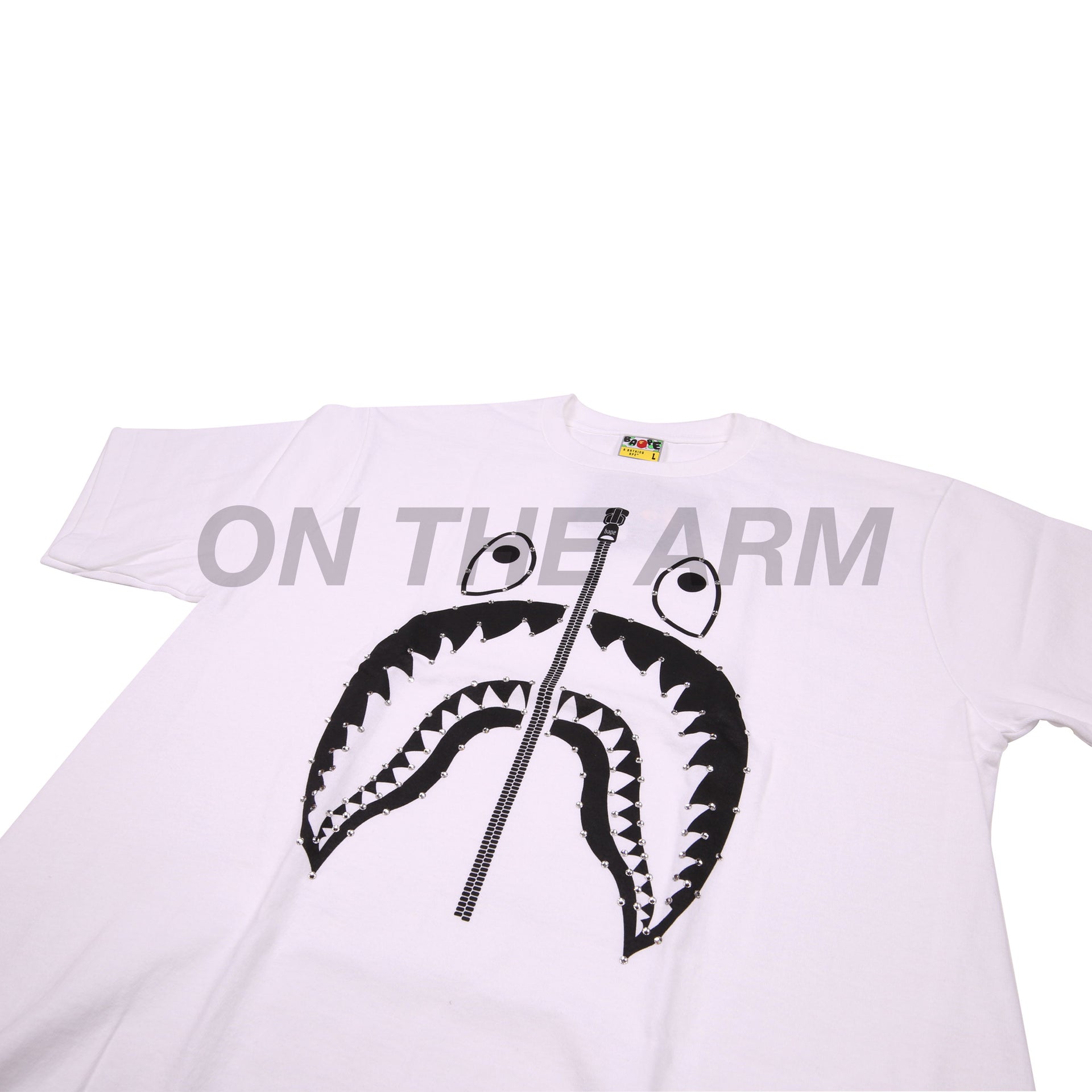 Bape White Crystal Shark Tee