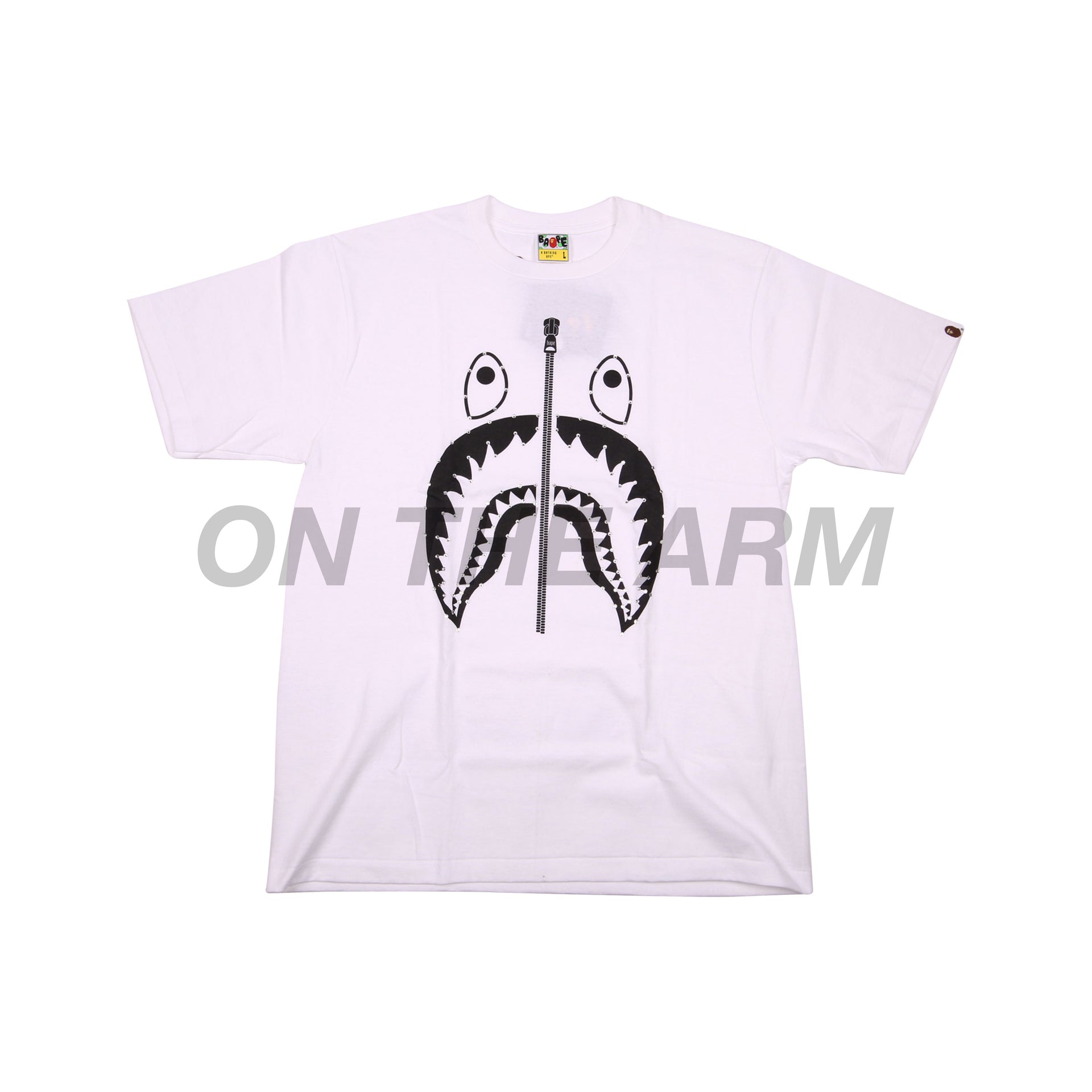 Bape White Crystal Shark Tee