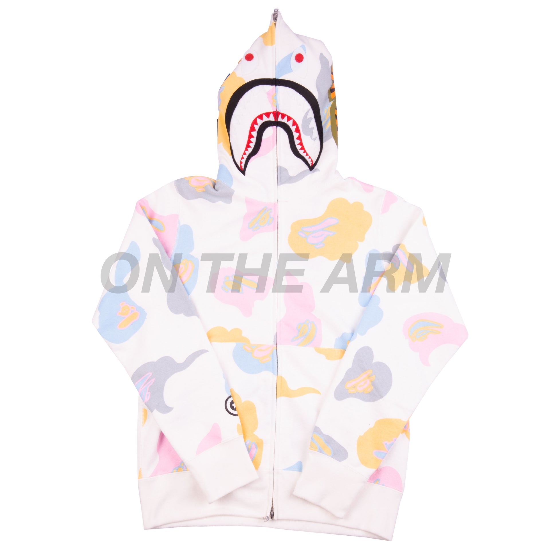 Bape White Def Camo Shark Full Zip
