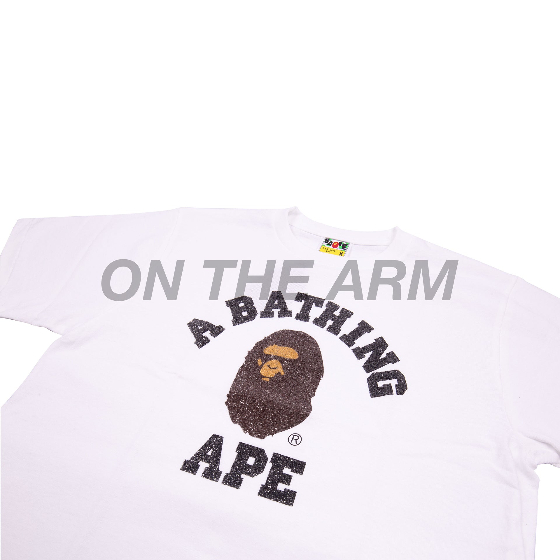 Bape White Glass Beads College Logo Tee