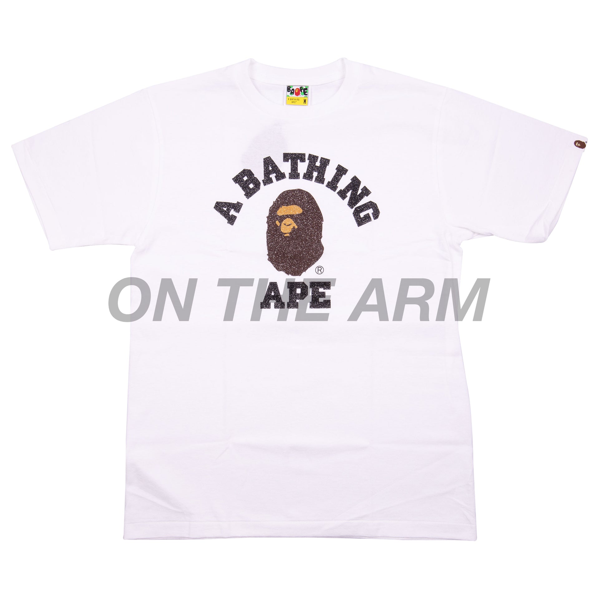 Bape White Glass Beads College Logo Tee