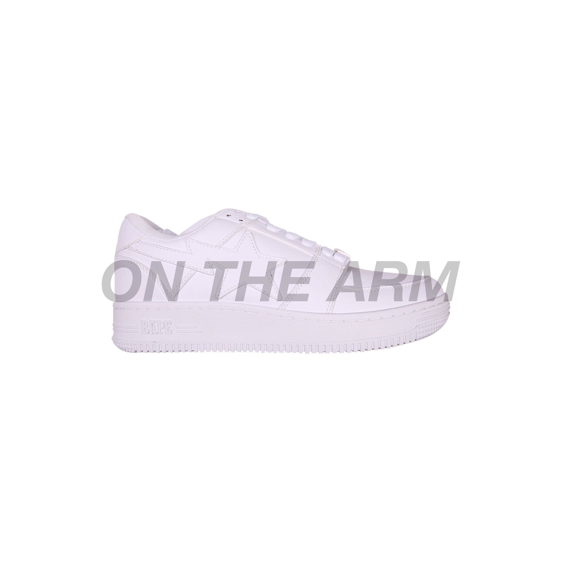 Bape White Leather Bapesta