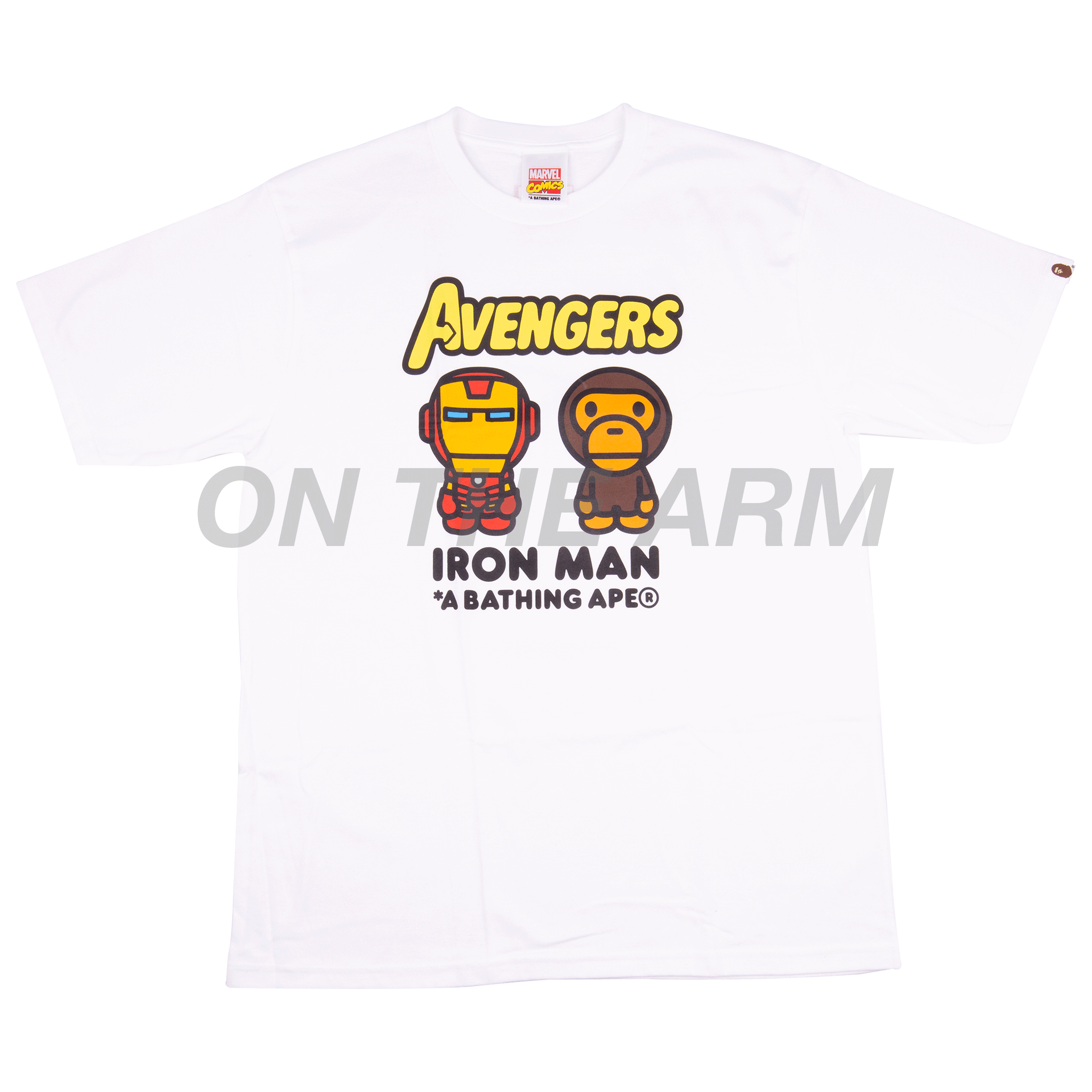 Bape White Marvel Iron Man & Baby Milo Tee