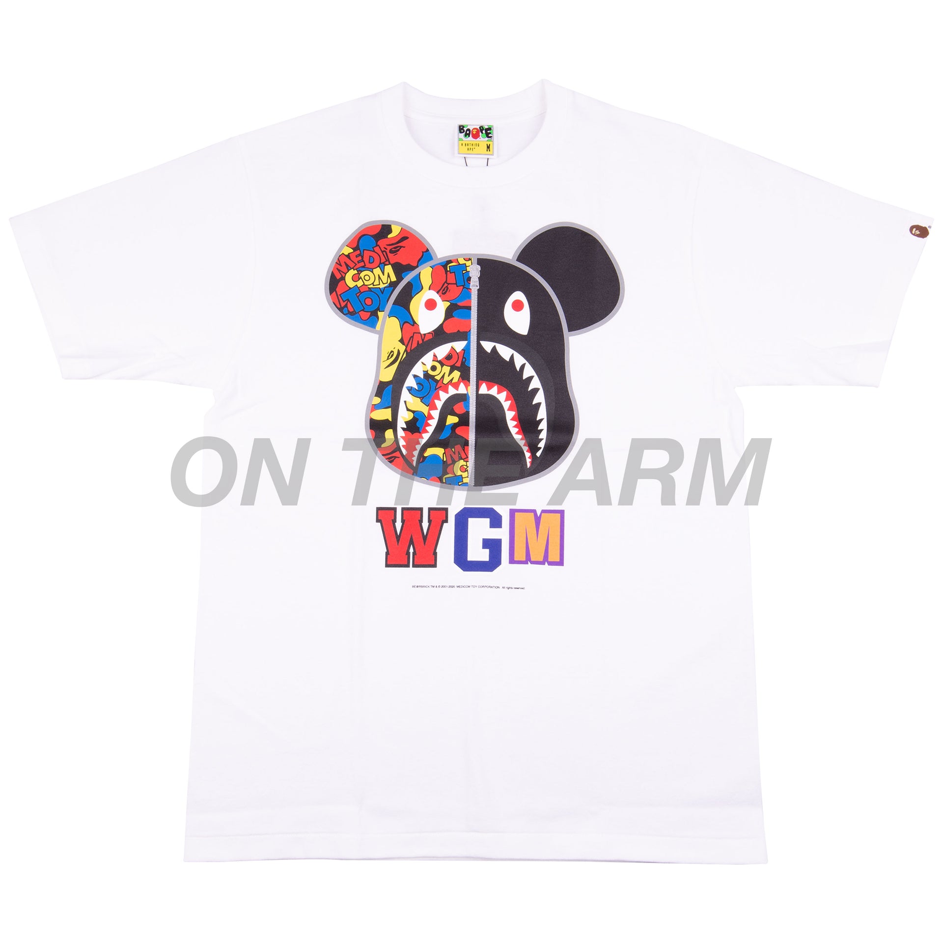 Bape White Medicom Shark Tee