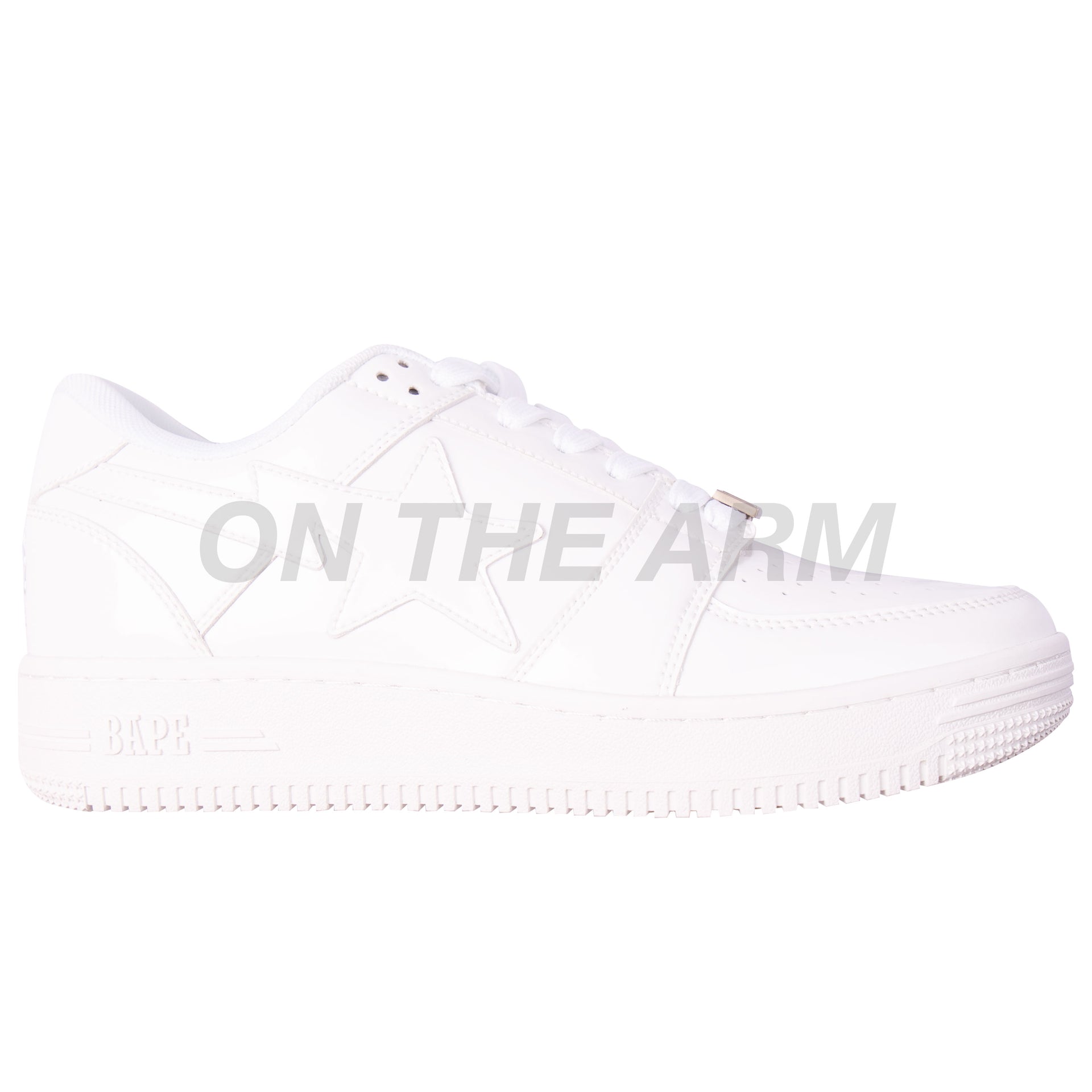 Bape White Patent Leather Bapesta