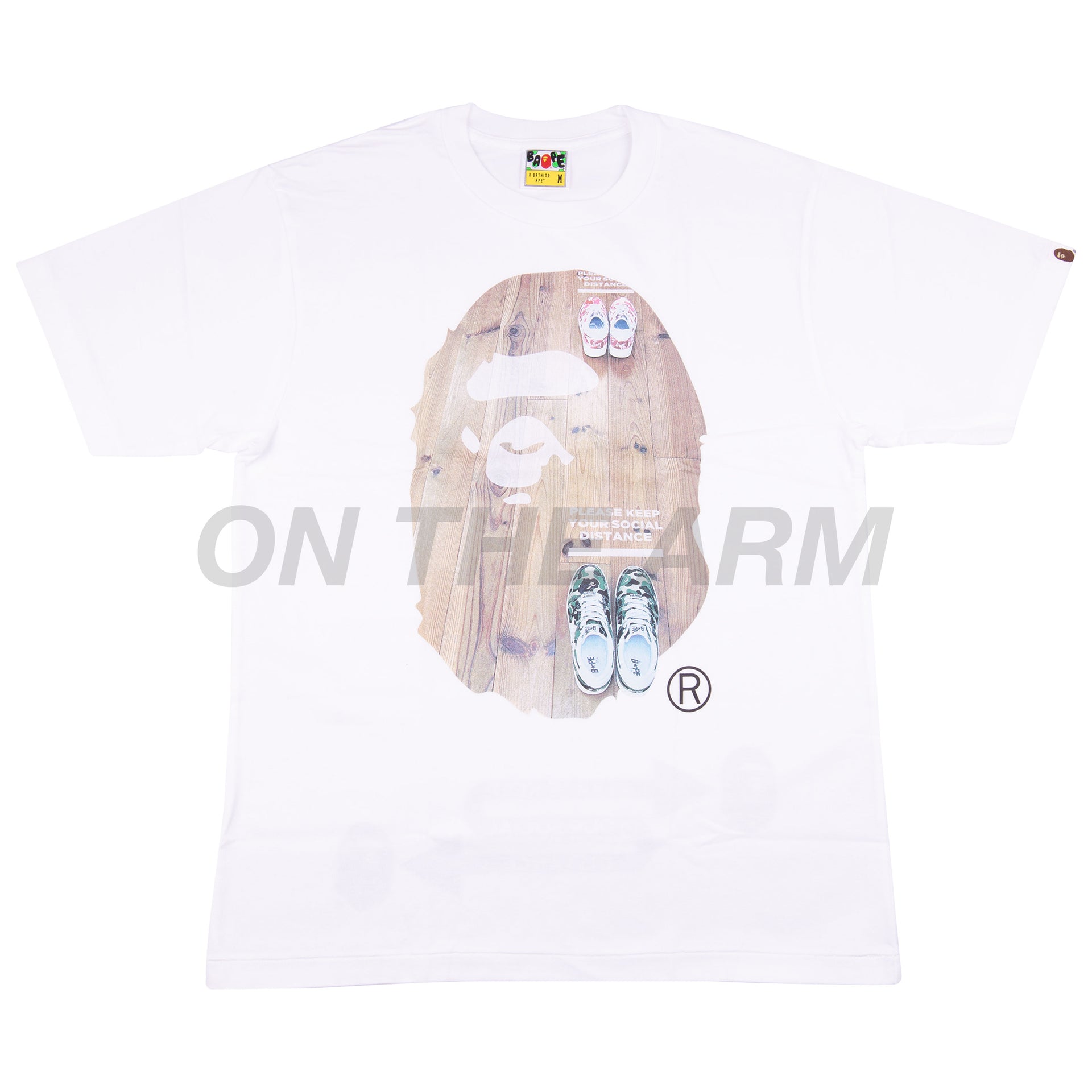 Bape White Social Distancing Big Ape Head Tee
