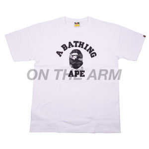 Bape White/Black Digital Camo College Logo Tee
