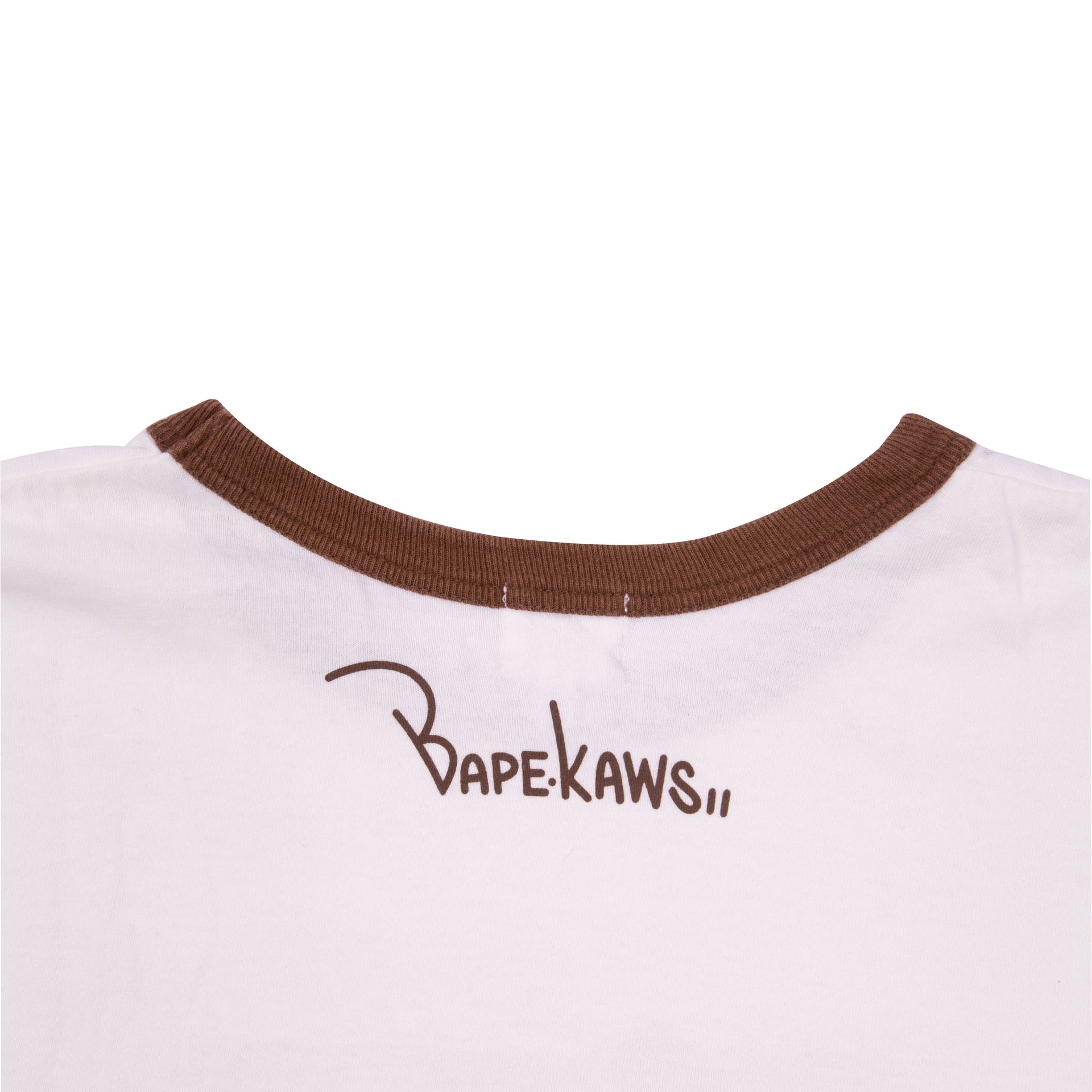 Bape White/Brown Kaws Ringer Tee