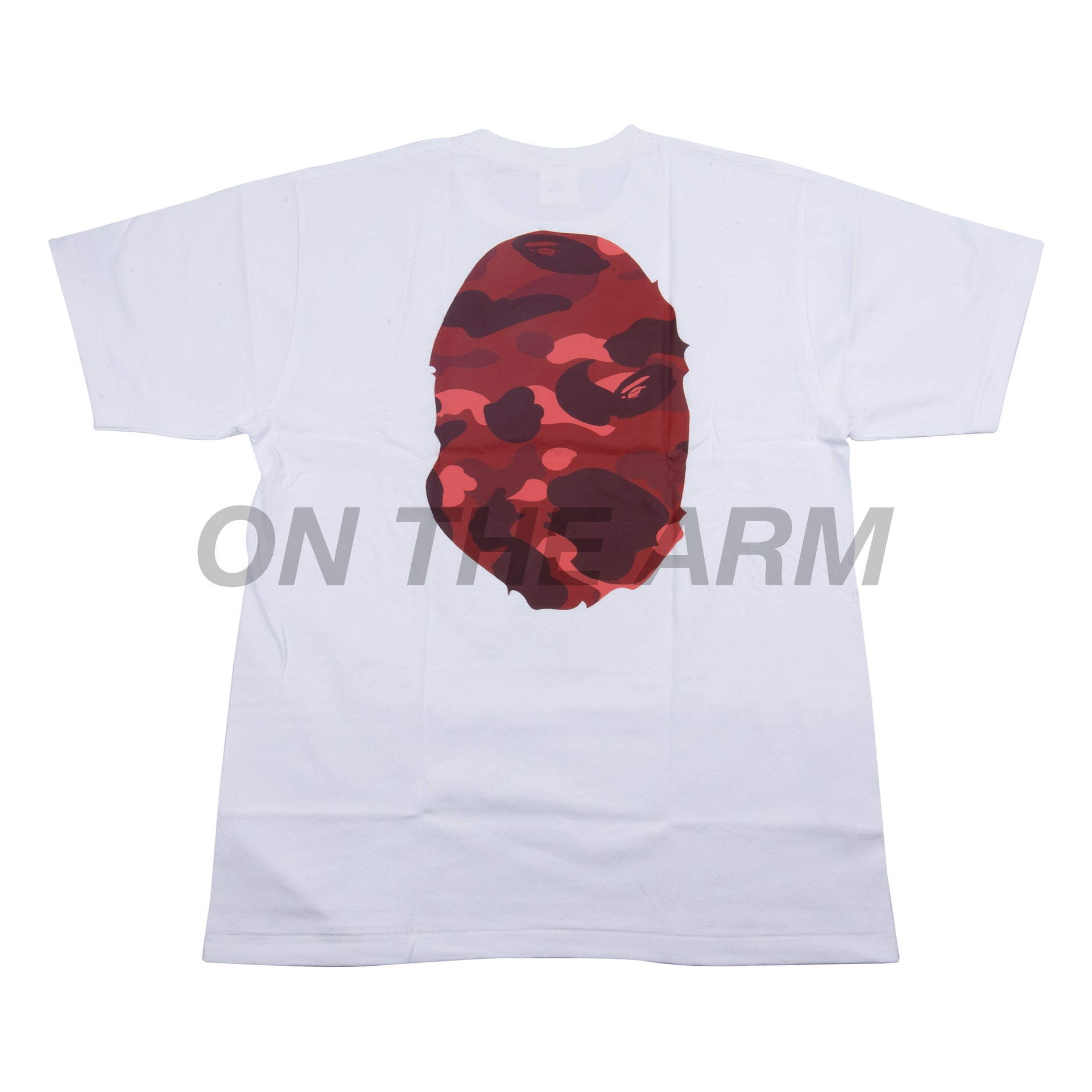 Bape White/Red ABC Camo Big Ape Head Tee