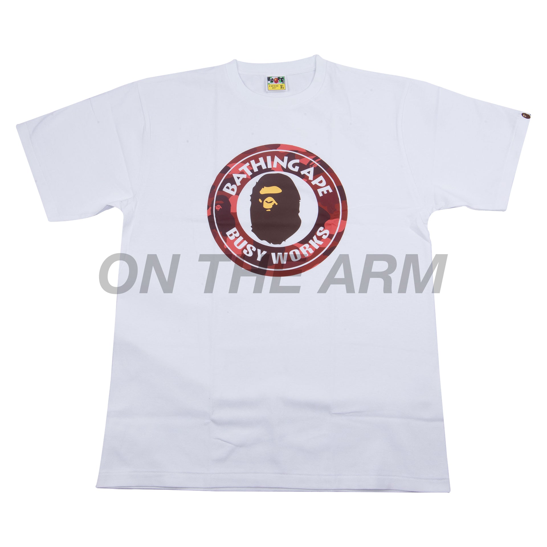 Bape White/Red Camo Busy Works Tee