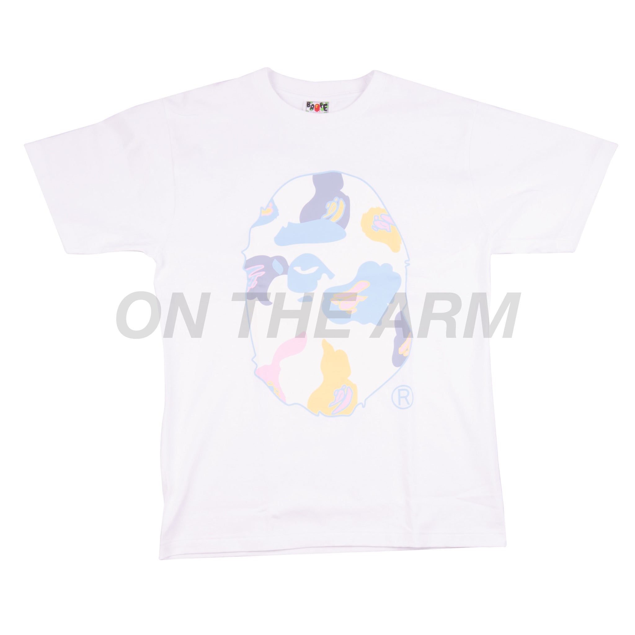 Bape White/White Def Camo Ape Head Tee