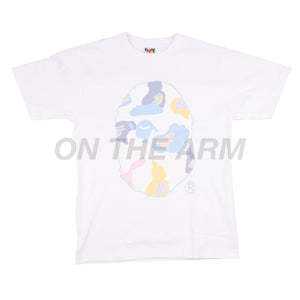 Bape White/White Def Camo Ape Head Tee