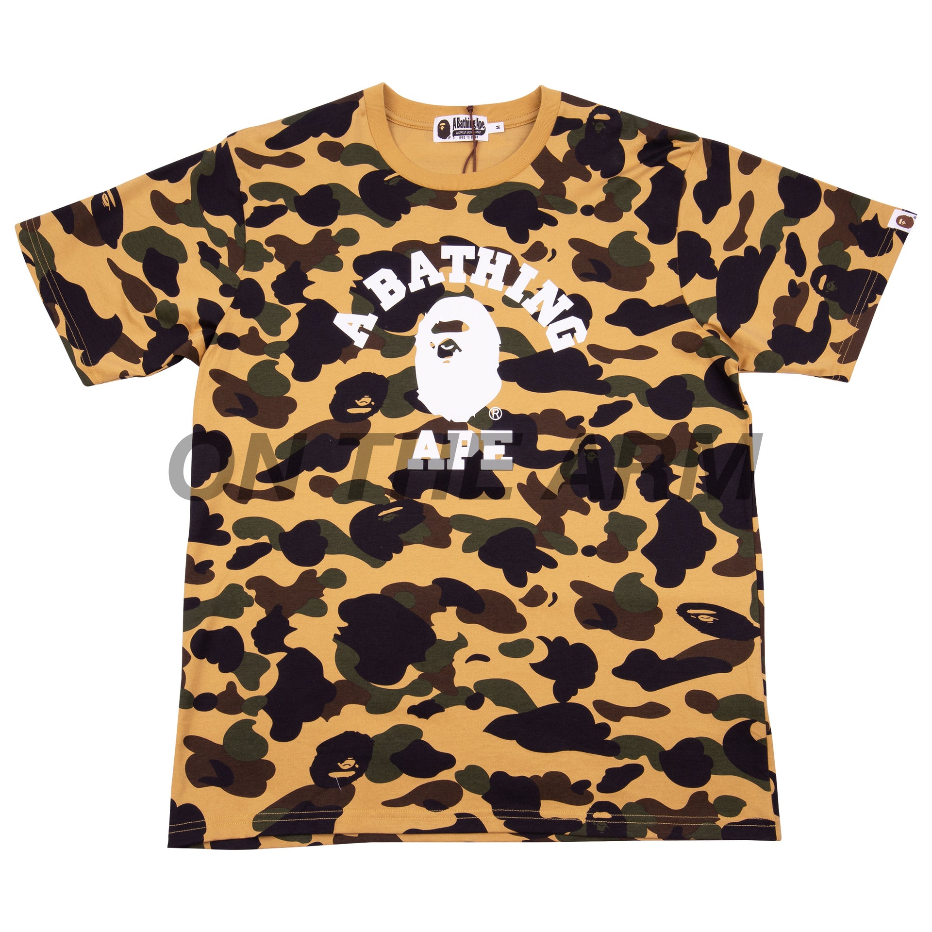 Bape Yellow First Camo College Logo Tee