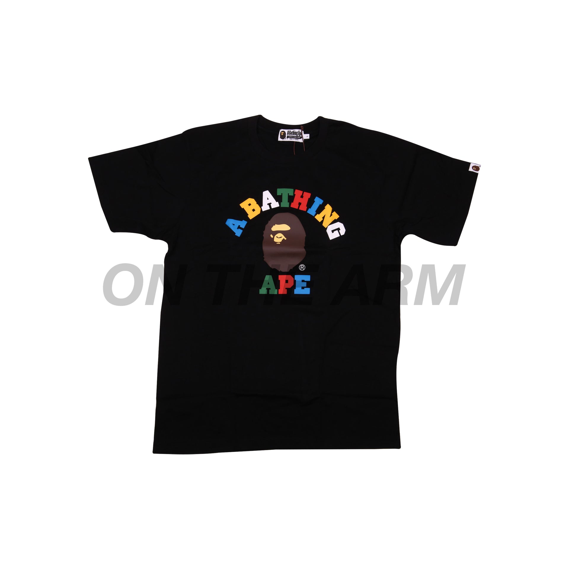 Bape Black Cut & Sew College Logo Tee
