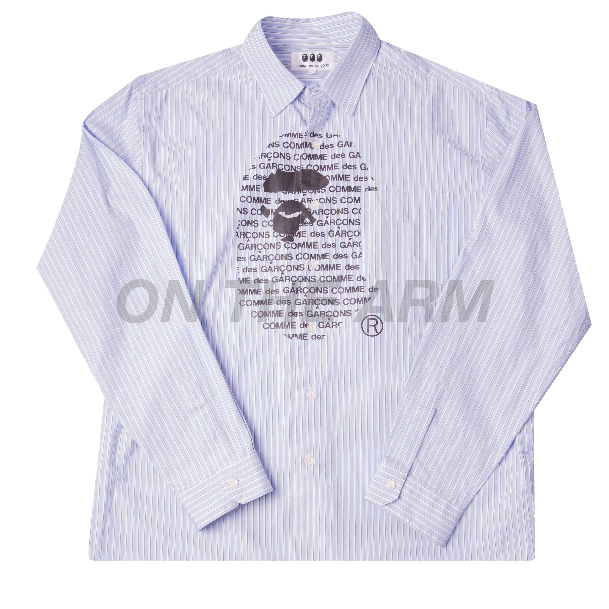 Bape Pinstripe CDG Shirt Button Up USED