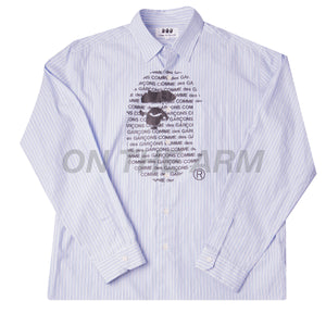 Bape Pinstripe CDG Shirt Button Up USED
