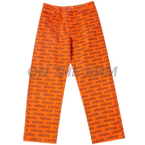 Stussy Orange CPFM Big Ol Jeans USED