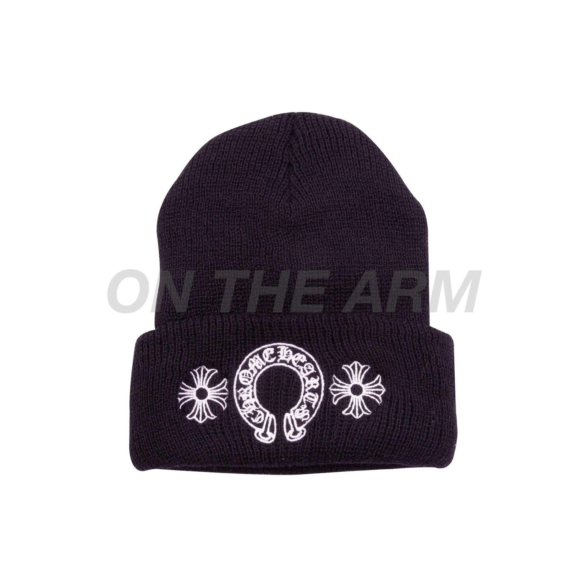 Chrome Hearts Black Horseshoe Beanie