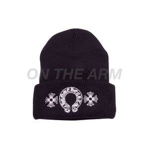 Chrome Hearts Black Horseshoe Beanie
