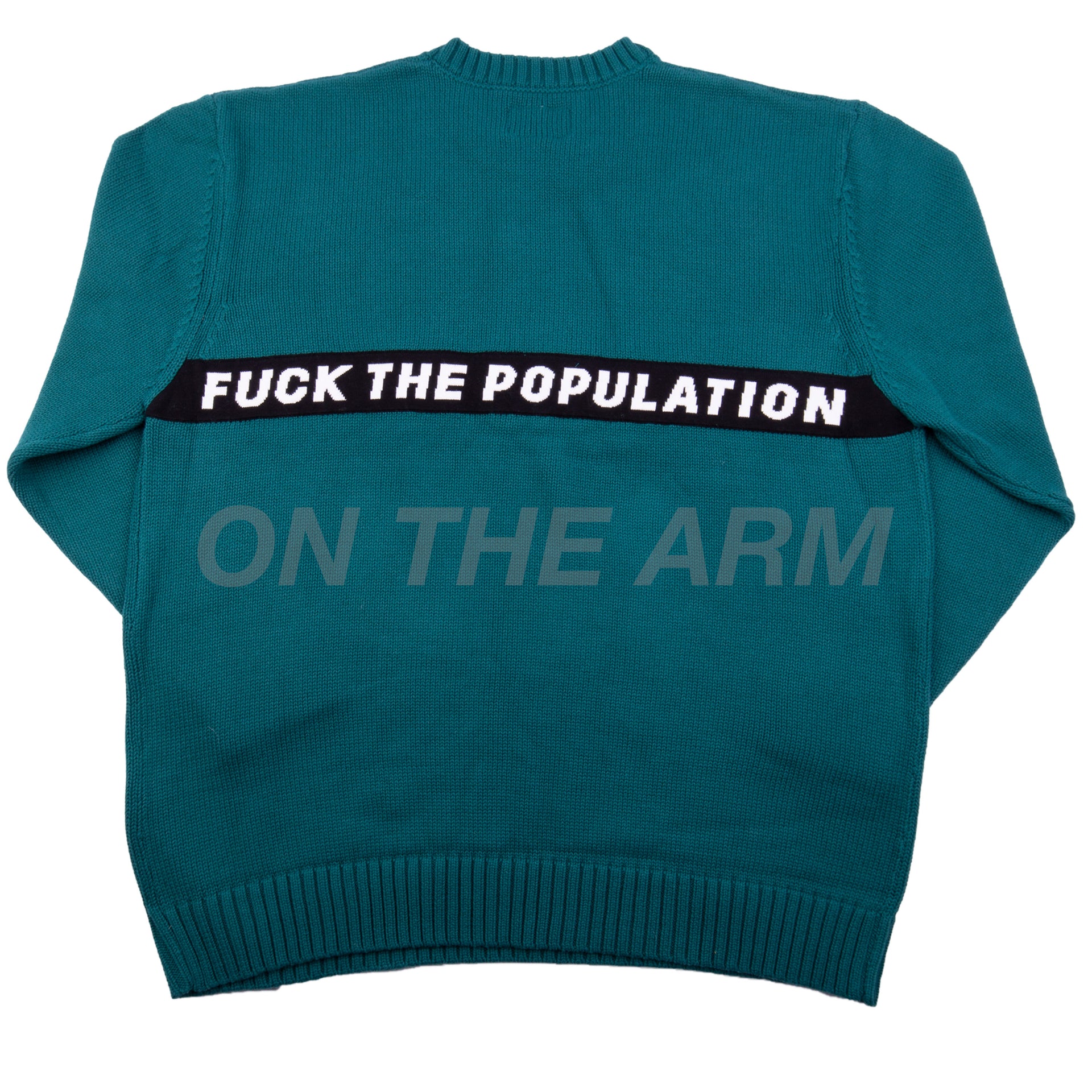 FTP Green Spell Out Knit Sweater