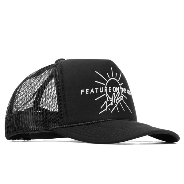 OTA x Feature Black Dual Logo Trucker Hat