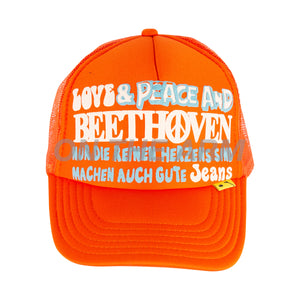 Kapital Orange Beethoven Trucker Hat