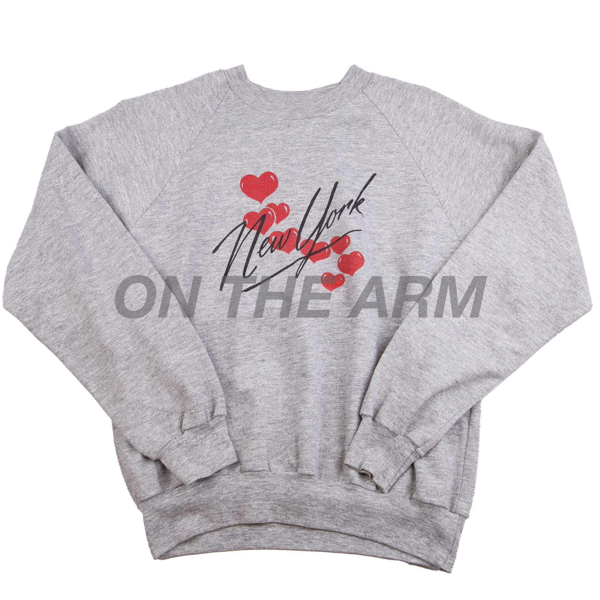 Vintage Grey New York Hearts Crew