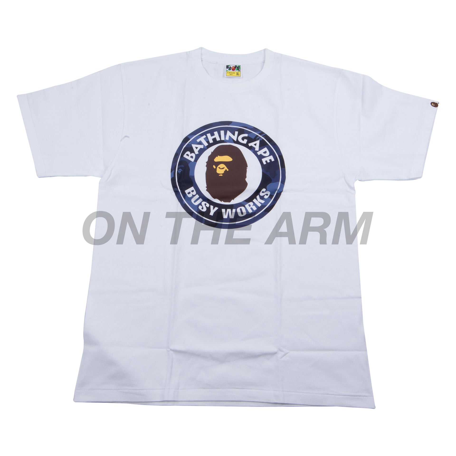 Bape White/Navy Camo Busy Works Tee
