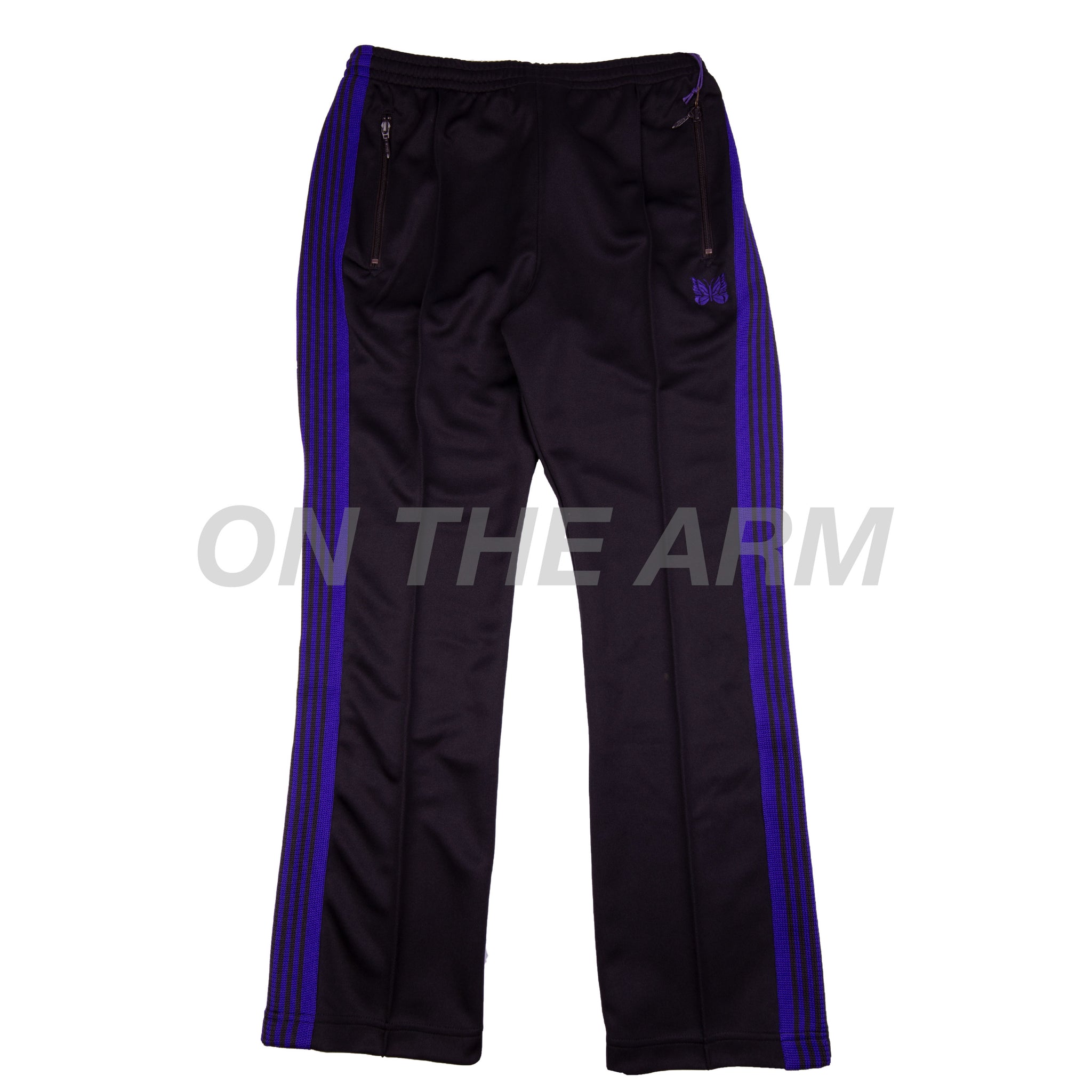 Needles Black/Purple Nylon Narrow Track Pants