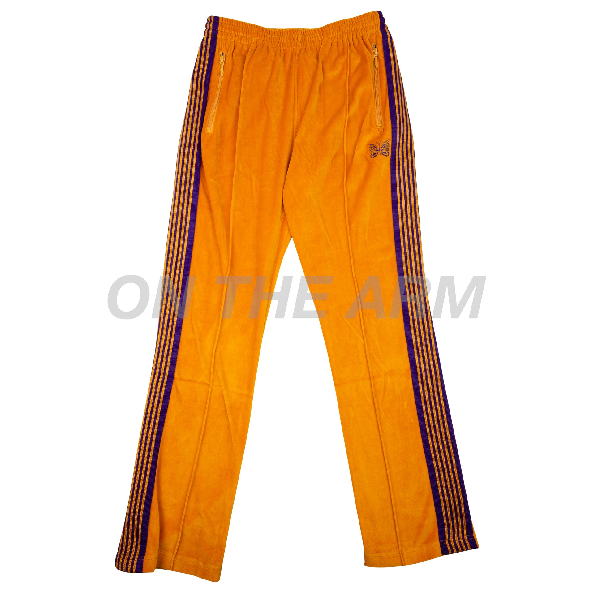 Needles Yellow/Purple Velour Narrow Track Pants