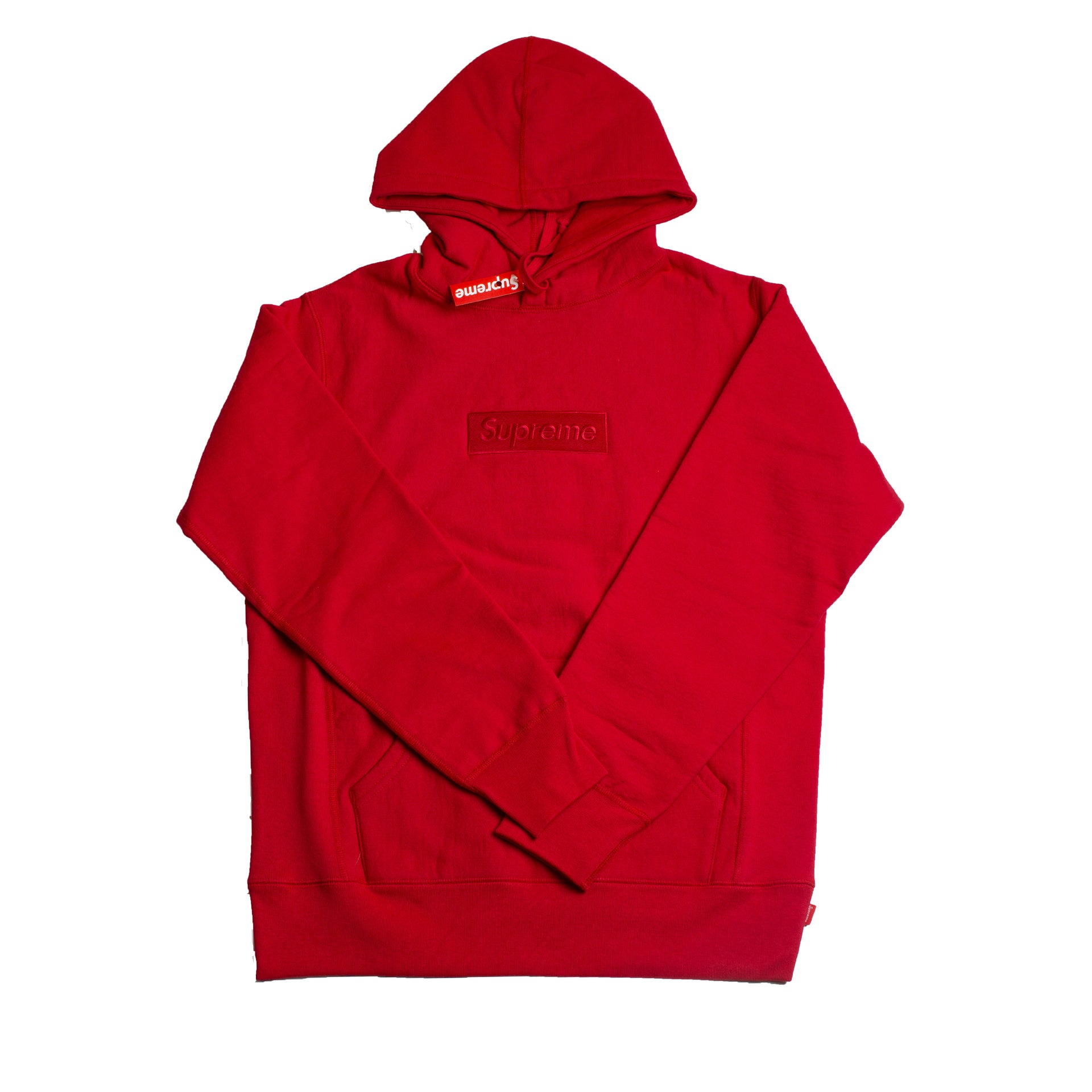 Supreme Red Tonal Box Logo Hoodie