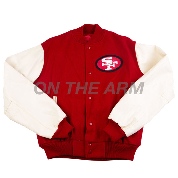 Vintage Red Chalkline 49ers Varsity Jacket