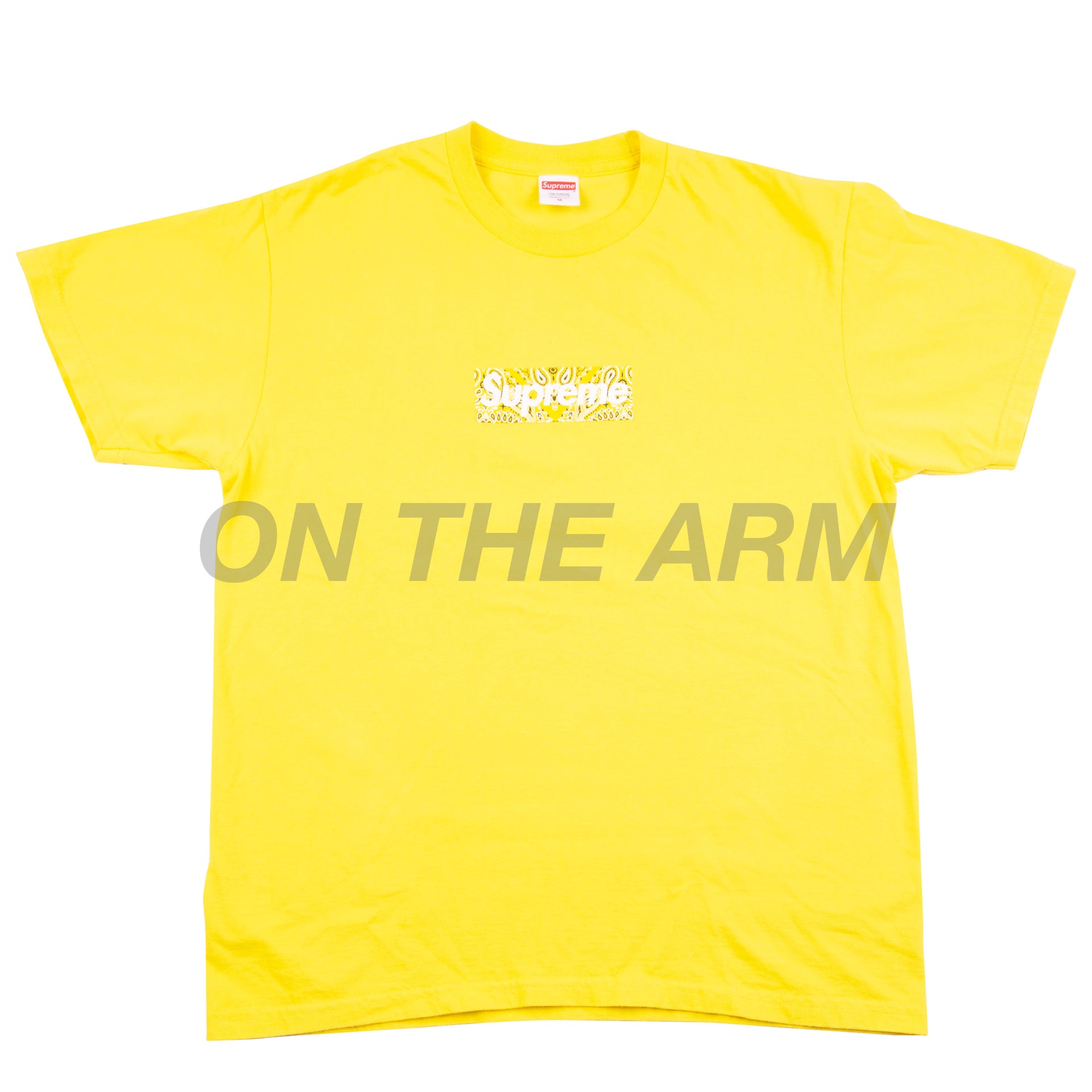 Supreme Yellow Bandana Box Logo Tee USED