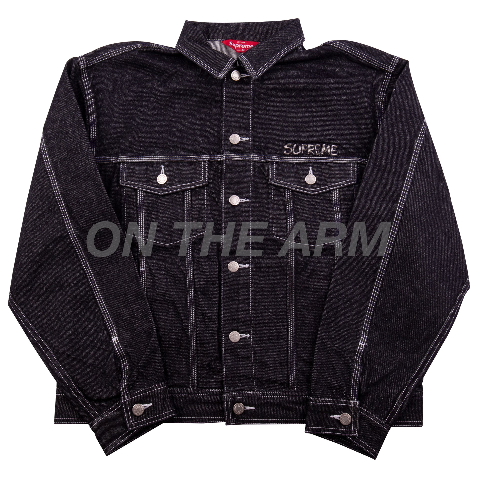 Supreme Black Smurfs Denim Jacket