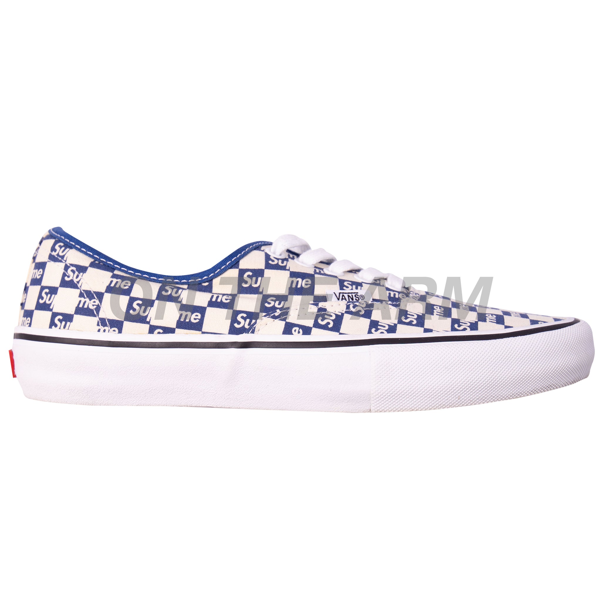 Supreme Blue Checkered Vans Authentic USED – On The Arm