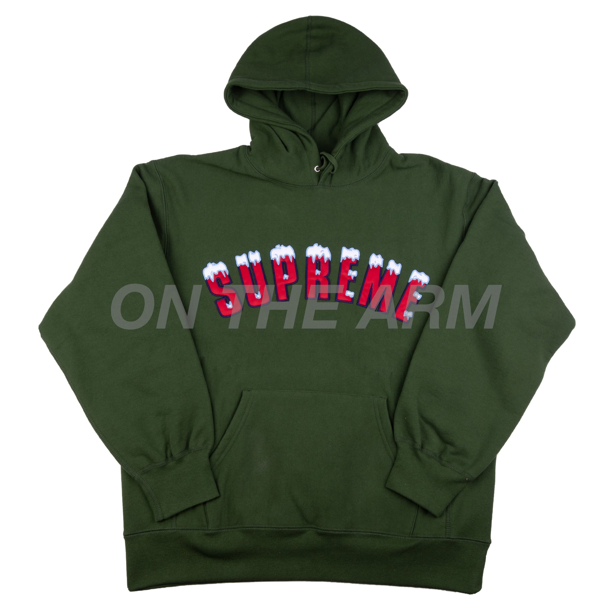 Supreme Dark Green Icy Arc Logo Hoodie