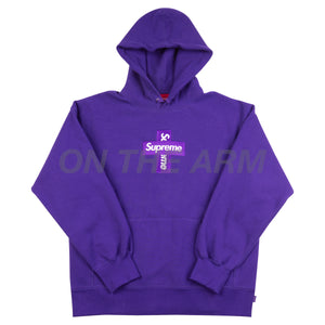 Supreme Purple Cross Box Logo Hoodie