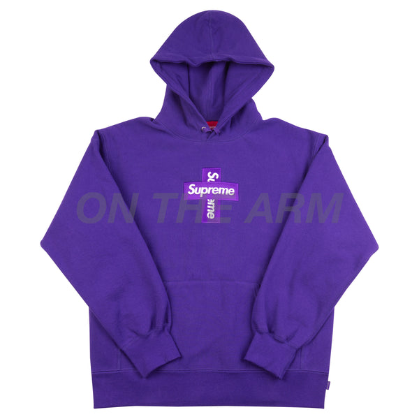 Supreme Purple Cross Box Logo Hoodie – On The Arm