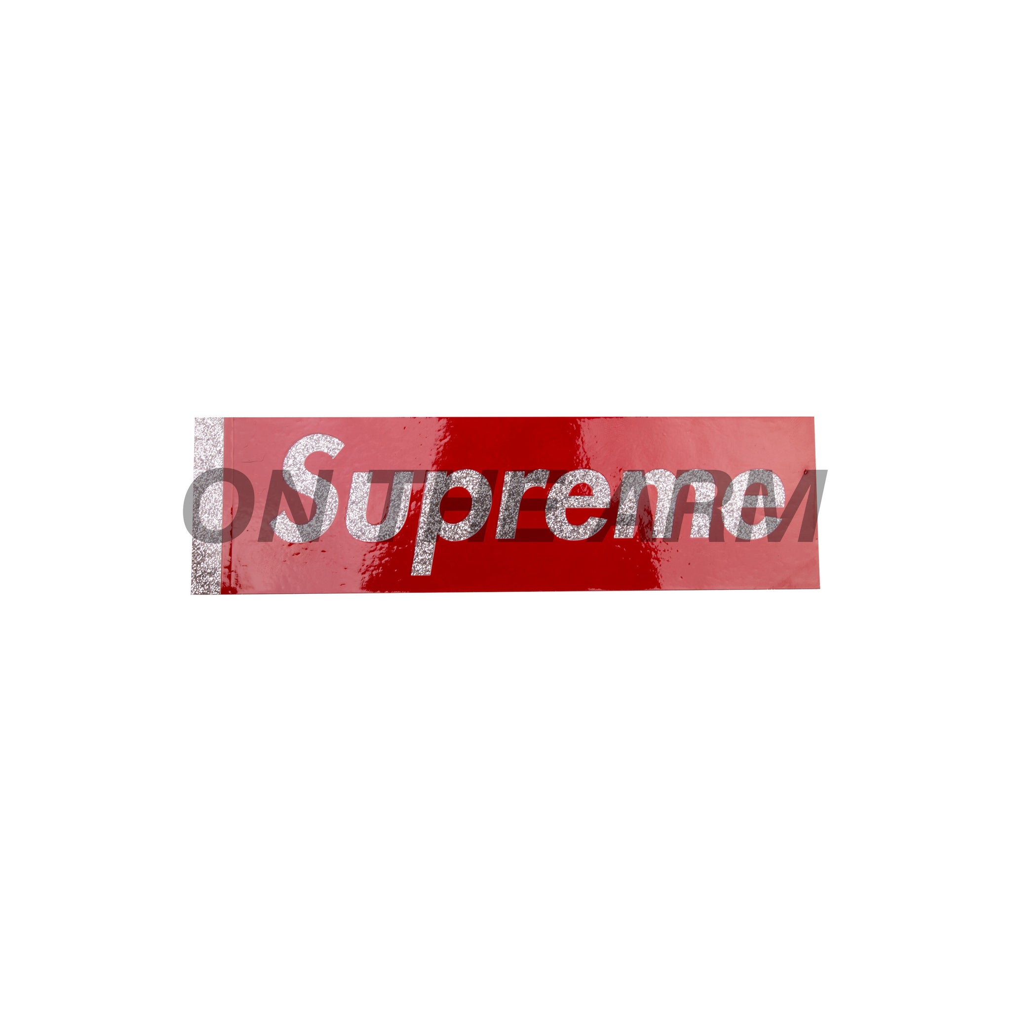 Supreme Red Glitter Box Logo Sticker