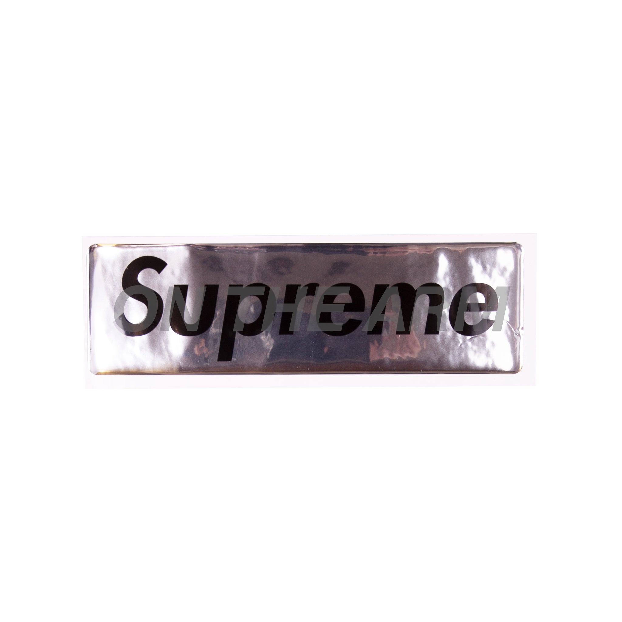 Supreme Silver Raised Plastic Box Logo Sticker