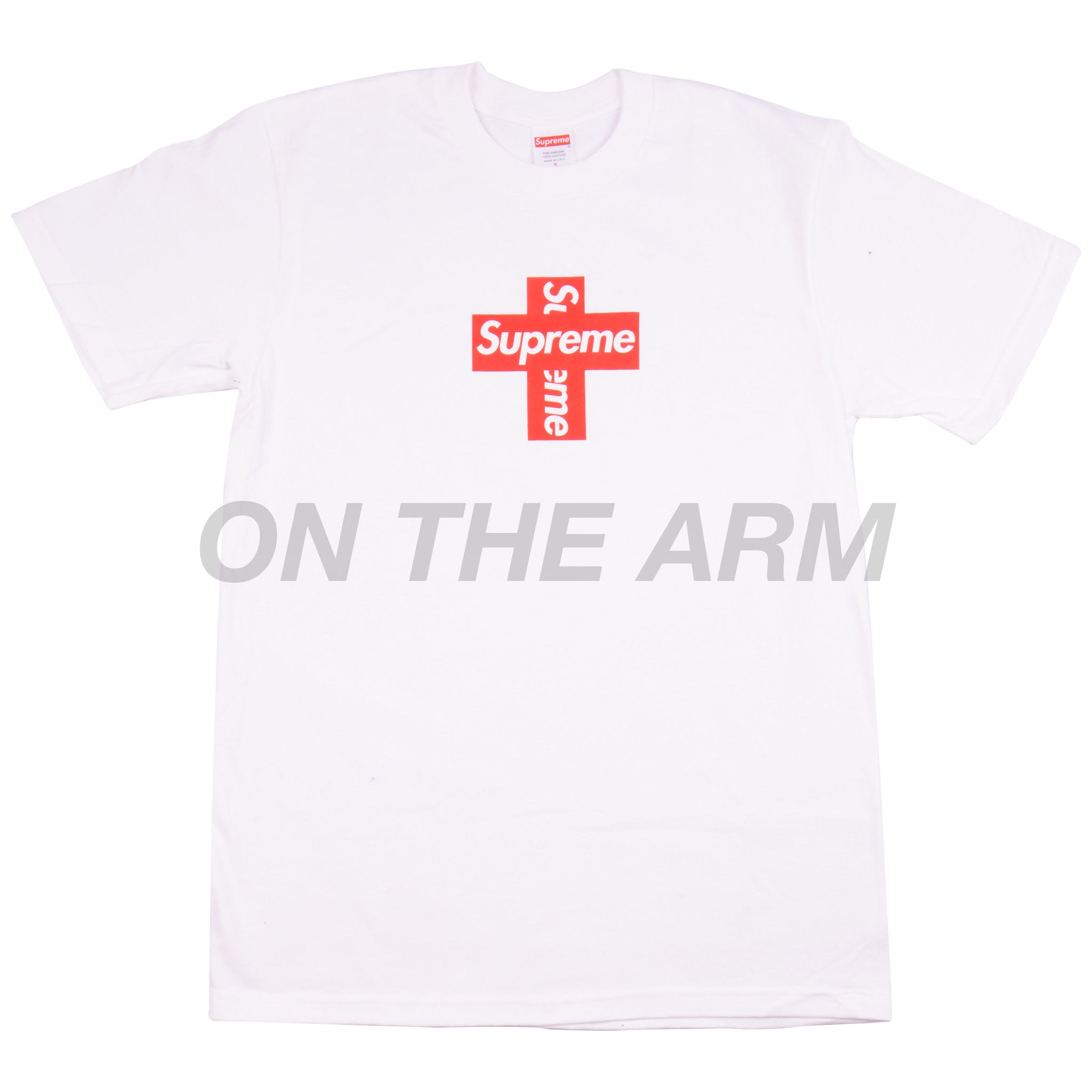 Supreme White Cross Box Logo Tee – On The Arm