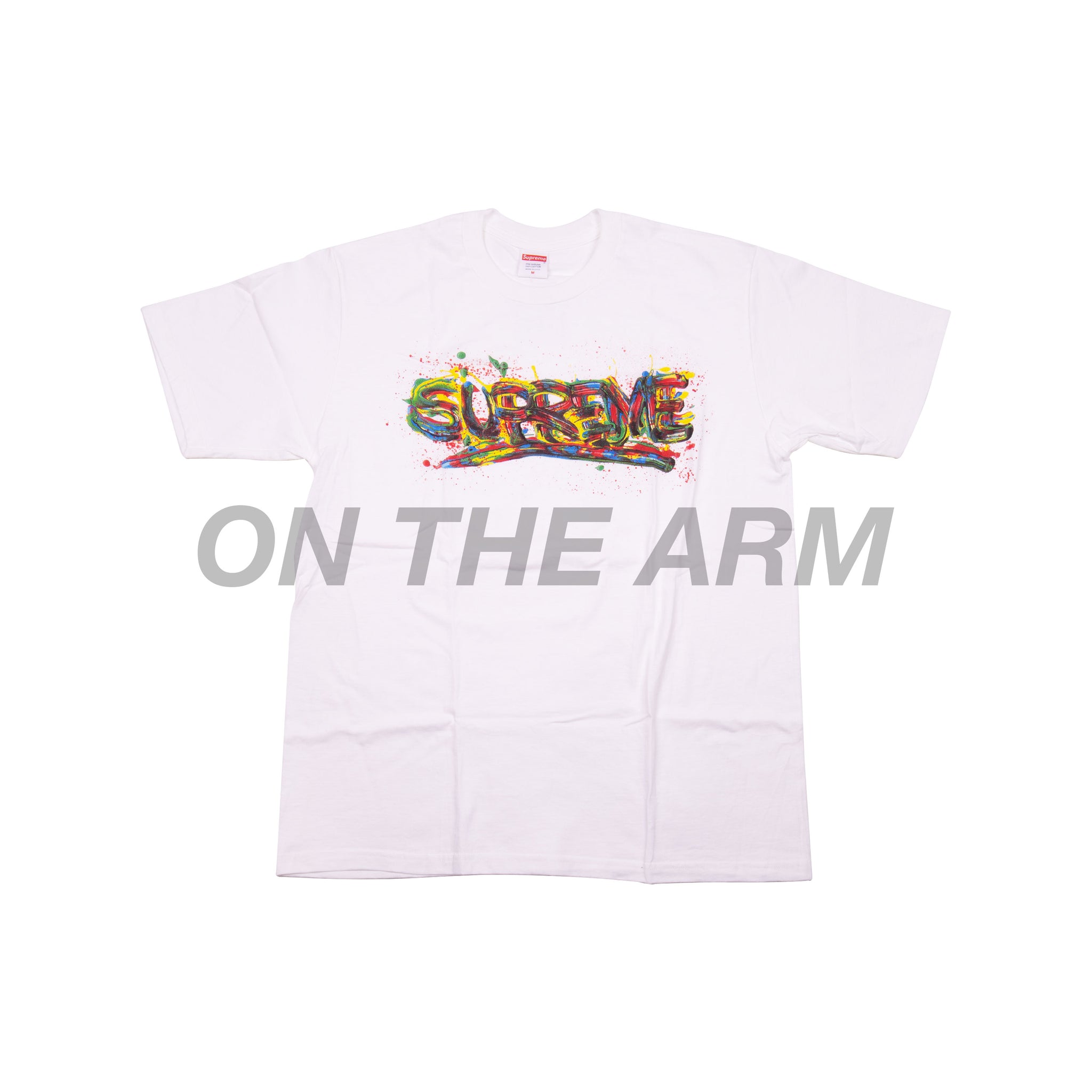 Supreme White Paint Logo Tee