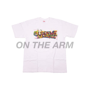 Supreme White Paint Logo Tee